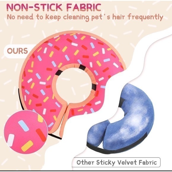 Inflatable Donut Dog Recovery Collar Sz XXL Pet Cone / Blue Sprinkles - Picture 4 of 6